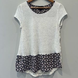 White tshirt with lace and trim details